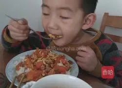 Illustration of how to make tomato rice bowl 6