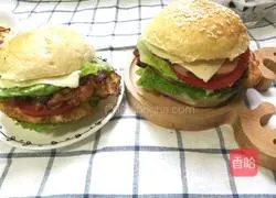 Illustration of how to make Orleans Chicken Leg Cheeseburger 1