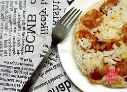 Illustration of how to make sausage baked rice 8