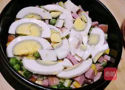 Illustration of how to make seasonal vegetable baked rice 4