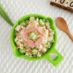 Braised rice with okra and corn juice