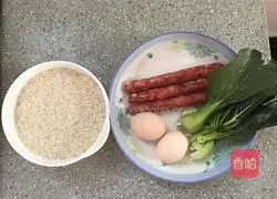 Illustration of how to make sausage clay pot rice 1