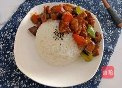 Illustration of how to make mushroom and chicken drumstick rice bowl 16