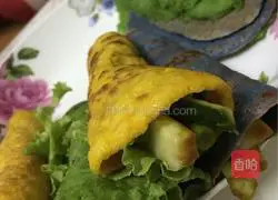 Illustration of how to make homemade colorful spring rolls 8