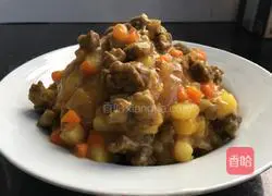 Illustration of how to make curry beef rice bowl 11