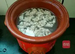 Illustration of how to make small intestine, mushroom and minced meat porridge 8