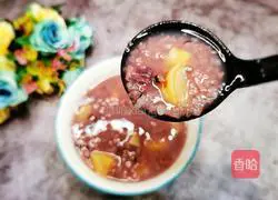 Illustration of how to make black rice and purple sweet potato porridge 9