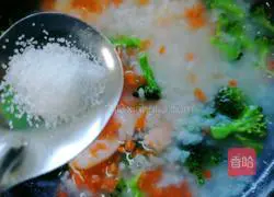 Illustration of how to make vegetable and shrimp porridge 10