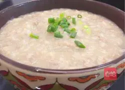 Illustration of how to make millet and minced meat porridge for baby food supplement 5