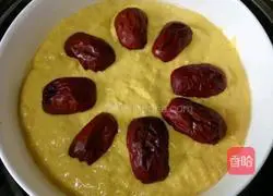 Illustration of how to make pumpkin and red date hair cake 12