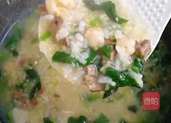 Illustration of how to make pork liver and spinach porridge 8