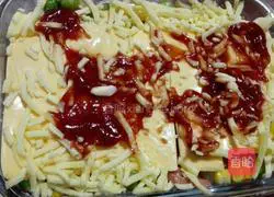 How to make baked rice with ham and mixed vegetables (microwave version) 4