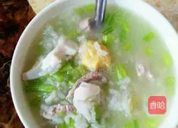 Illustration of how to make salted egg porridge 5