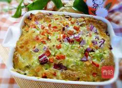 Sausage and Cheese Baked Rice Recipe Illustration 1