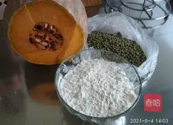 Pumpkin and mung bean porridge recipe 1