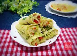 Illustration of how to make potato shredded burritos 12