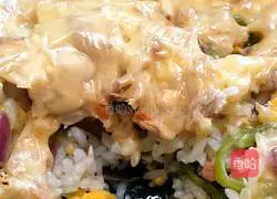 Illustration of how to make tuna and cheese baked rice 14