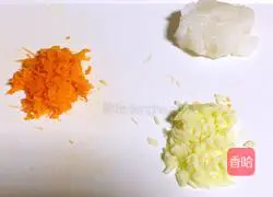 Illustration of how to make cod colored rice balls 1