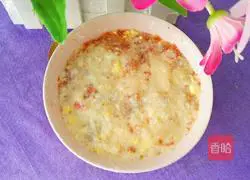 Illustration of how to make apple and tomato nutritious rice cereal 11