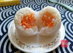 Illustration of how to make potato shredded rice balls 1