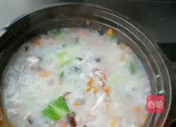 Illustration of how to make mushroom and ham porridge 4