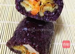 Illustration of how to make purple rice balls 8