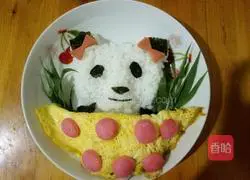 Illustration of how to make giant panda rice balls 15