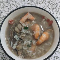 Shrimp and eel porridge