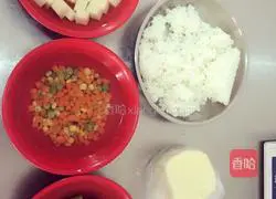 Colorful Vegetable and Cheese Baked Rice Recipe Illustration 1