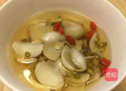 Illustration of how to make mung bean and lily porridge 8