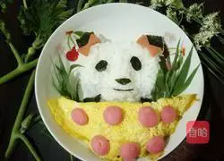 Illustration of how to make giant panda rice balls 16