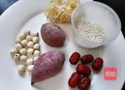 Purple sweet potato and white fungus porridge recipe 1