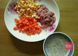 Corn, carrot and meat porridge recipe 2