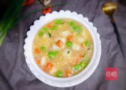 Illustration of three-color minced pork porridge 13