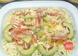 Illustration of how to make cheese and seafood baked rice 7