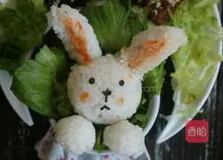 Illustration of how to make rabbit rice balls 6