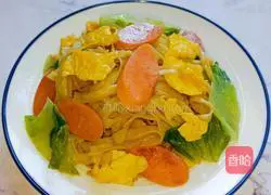 Stir-fried eggs and ham Illustration of how to make powder 11