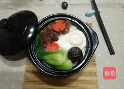 Illustration of how to make sausage clay pot rice 8