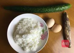 Illustration of how to make Tamago sausage rice balls 1