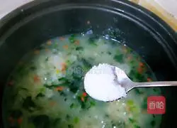 Illustration of how to make spinach and rice porridge (baby food supplement) 9