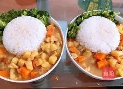 Illustration of how to make curry rice 9