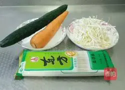 Illustration of how to make saliva cold noodles 1