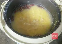 Illustration of how to make millet, red dates and white fungus porridge 5