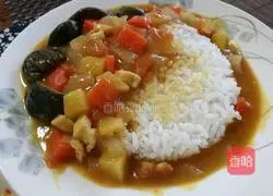 Illustration of how to make curry chicken risotto 4