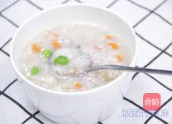 Illustration of how to make mixed vegetables, quinoa and cod porridge 9