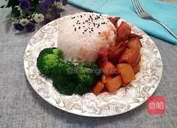 Illustration of how to make braised pork rice bowl 7