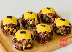 Illustration of how to make grilled Japanese cheese grilled rice balls at a Japanese food store 6