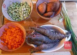 Illustration of how to make seafood porridge 1