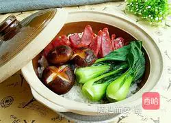 Illustration of how to make sausage clay pot rice 20