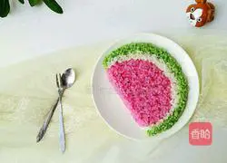 Illustration of how to make watermelon rice balls 5